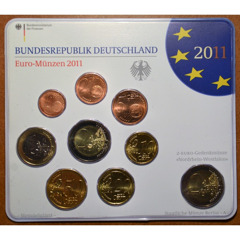 eurocoin eurocoins Germany 2011 \\"F\\" set of 9 eurocoins (BU)