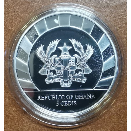 Euromince mince 5 cedis Ghana 2021 - Aurochs (1 oz. Ag)