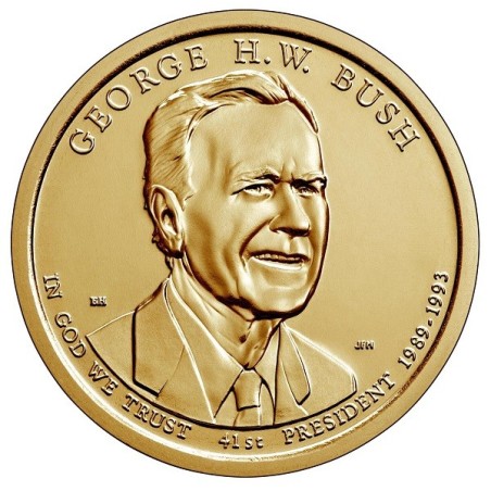 Euromince mince 1 dollar USA 2020 George H.W. Bush \\"D\\" (UNC)