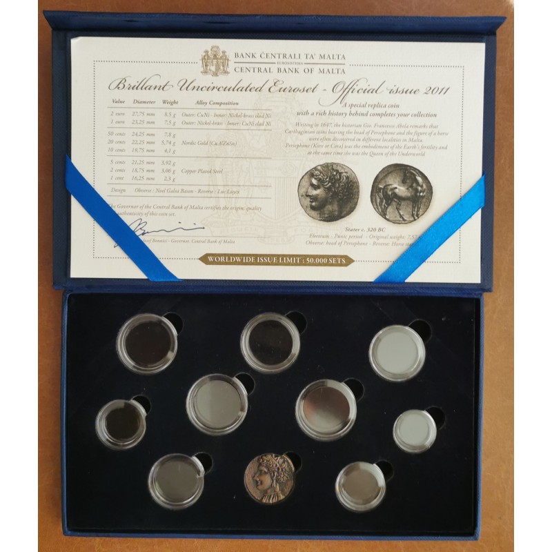 Euromince mince Oficiálna krabica Malta 2011 s kapsulami a certifik...