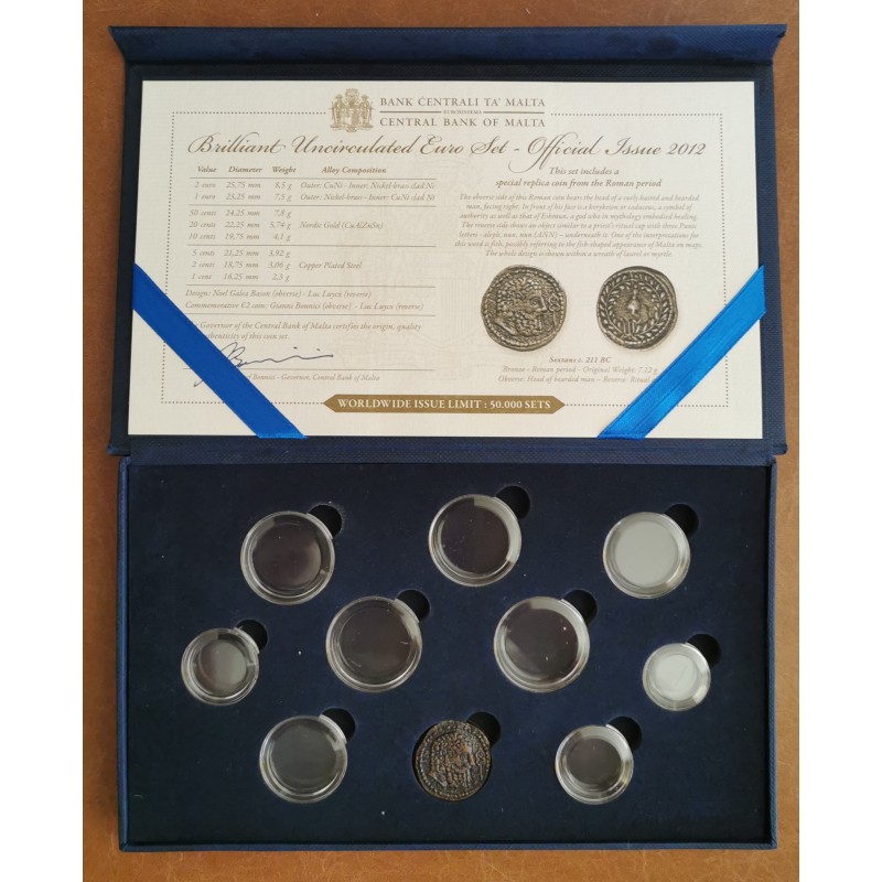 Euromince mince Oficiálna krabica Malta 2012 s kapsulami a certifik...