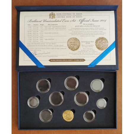 Euromince mince Oficiálna krabica Malta 2014 s kapsulami a certifik...