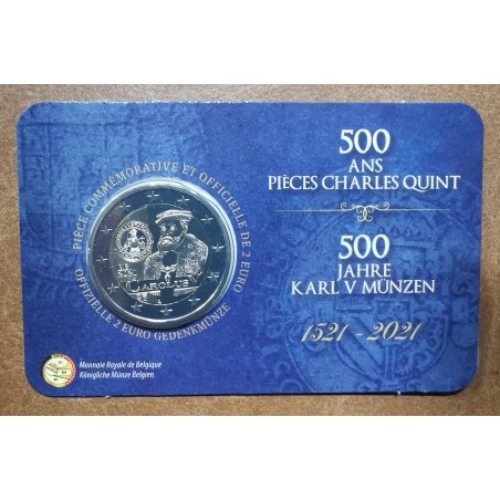 euroerme érme 2 Euro Belgium 2021 - V. Károly (BU - francia oldal)