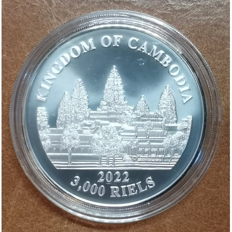 Euromince mince 3000 riels Kambodža 2022 - Stratené tigre (1 oz. Ag)