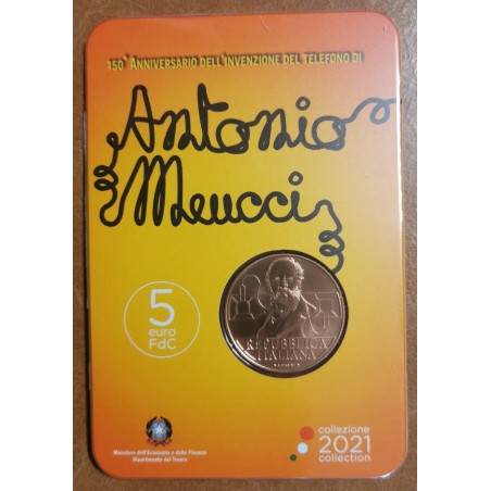 eurocoin eurocoins 5 Euro Italy 2021 - Antonio Meucci (BU)