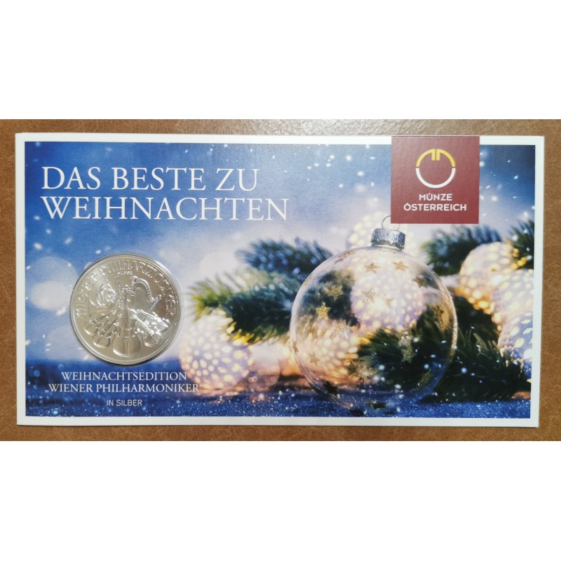 Euromince mince 1,50 Euro Rakúsko 2021 Philharmonic 1oz Vianočná ed...