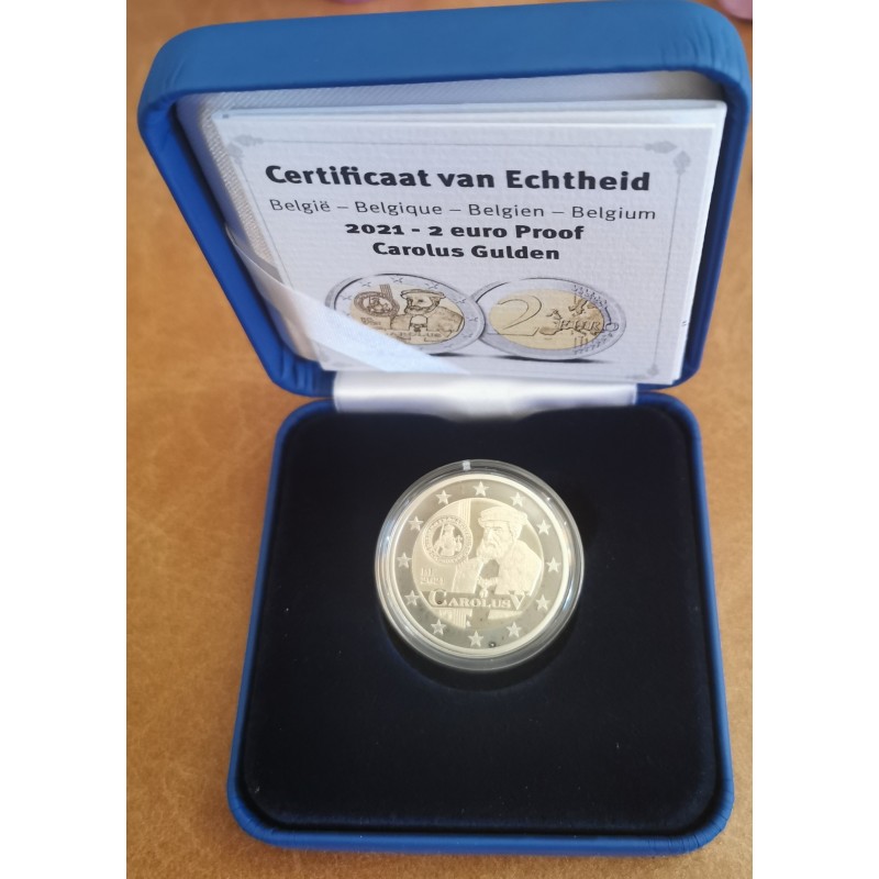 Euromince mince 2 Euro Belgicko 2021 - V. Karol (Proof)