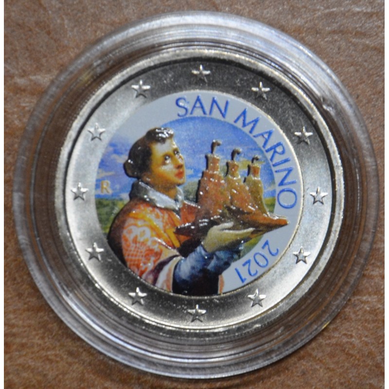 euroerme érme 2 Euro San Marino 2021 - Szent Marinus (színezett UNC)