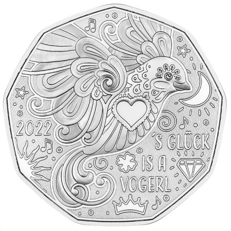 Euromince mince 5 Euro Rakúsko 2022 - Novoročná minca (BU)