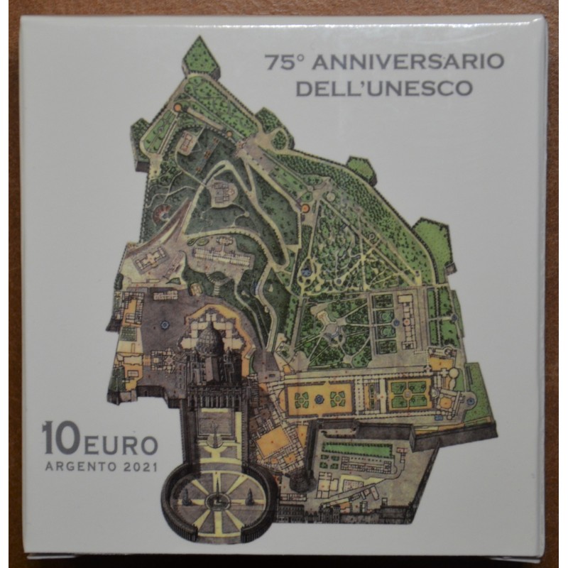 Euromince mince 10 Euro Vatikán 2021 - Unesco (Proof)