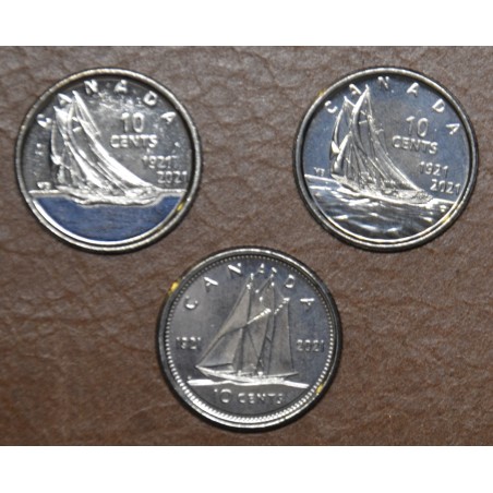 Euromince mince Kanada 3x 10 cent 2021 (UNC)
