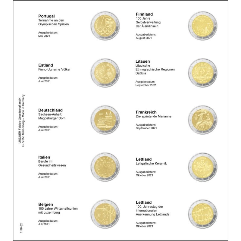 eurocoin eurocoins Lindner page 32 into album of 2 Euro coins (May ...