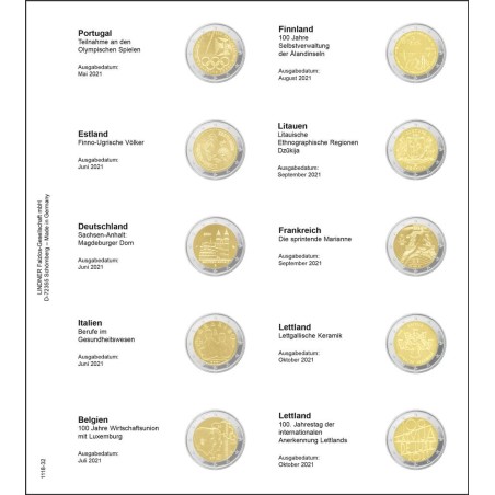 Euromince mince Strana 32. do Lindner albumu na 2 Euro mince (máj. ...
