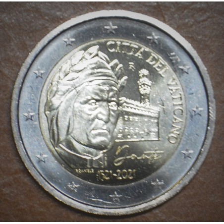 Euromince mince 2 Euro Vatikán 2021 - Dante Alighieri (UNC)