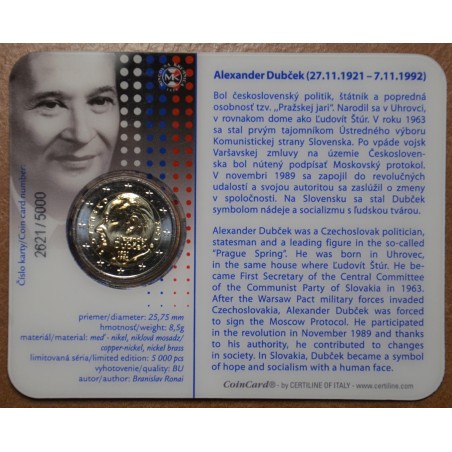 Euromince mince 2 Euro Slovensko 2021 - Alexander Dubček – 100. výr...