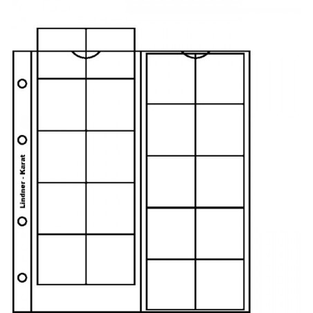 euroerme érme Lindner 5 Karat gyűjtőlap 20 darab érmére Ø 38 mm, fe...