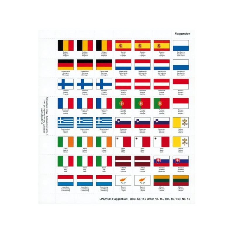 Euromince mince Sada nálepiek Lindner No 15