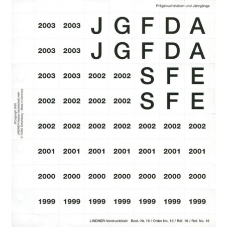 eurocoin eurocoins Label set Lindner No 16 (1999-2003)