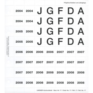 Euromince mince Sada nálepiek Lindner No 17 (2004-2008)