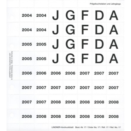 eurocoin eurocoins Label set Lindner No 17 (2004-2008)