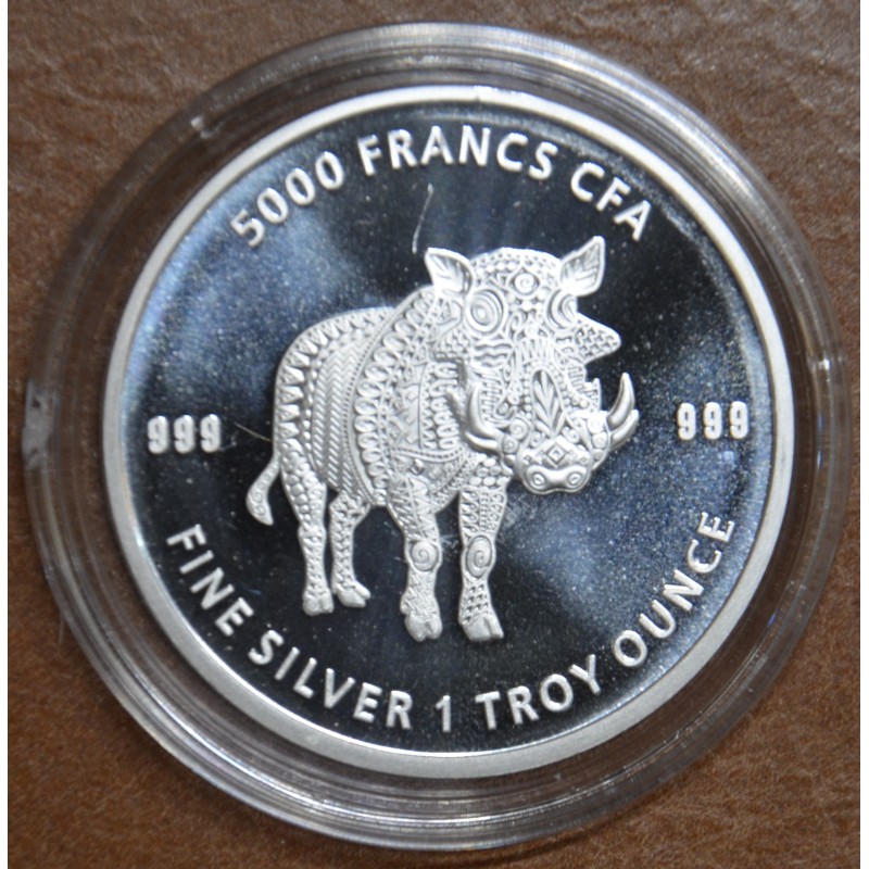 eurocoin eurocoins 5000 francs Chad 2021 - Mandala Warthog (1 oz. Ag)