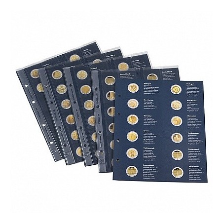 euroerme érme 2 Euro 2020 lapok a Leuchtturm NUMIS albumba (angol/f...