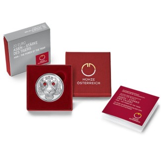 euroerme érme 20 Euro Ausztria 2022 - Ázsia: A tigris ereje (Proof)