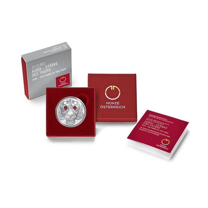 euroerme érme 20 Euro Ausztria 2022 - Ázsia: A tigris ereje (Proof)