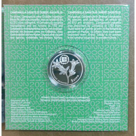 eurocoin eurocoins 5 Euro Greece 2021 - Campanula saxatilis (BU)