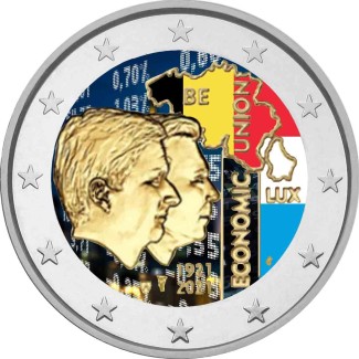 Euromince mince 2 Euro Belgicko 2021 - 100 rokov BLEU (farebná UNC)