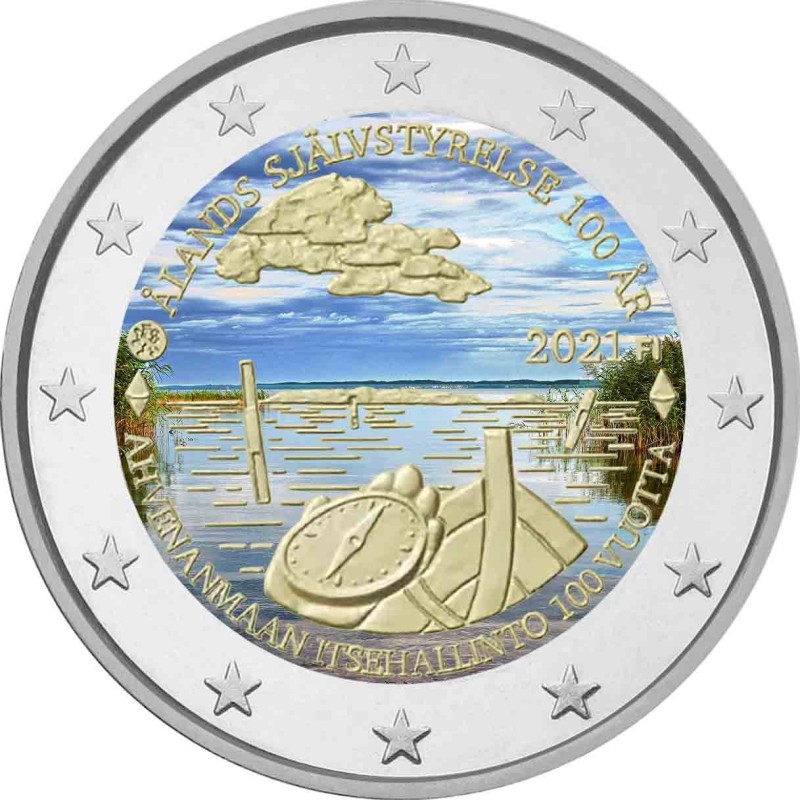 Euromince mince 2 Euro Fínsko 2021 - Åland (farebná UNC)