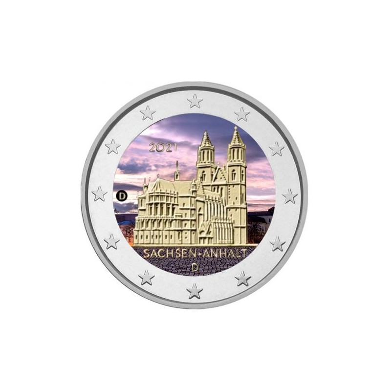 Euromince mince 2 Euro Nemecko 2021 - Sachsen-Anhalt II. (farebná UNC)