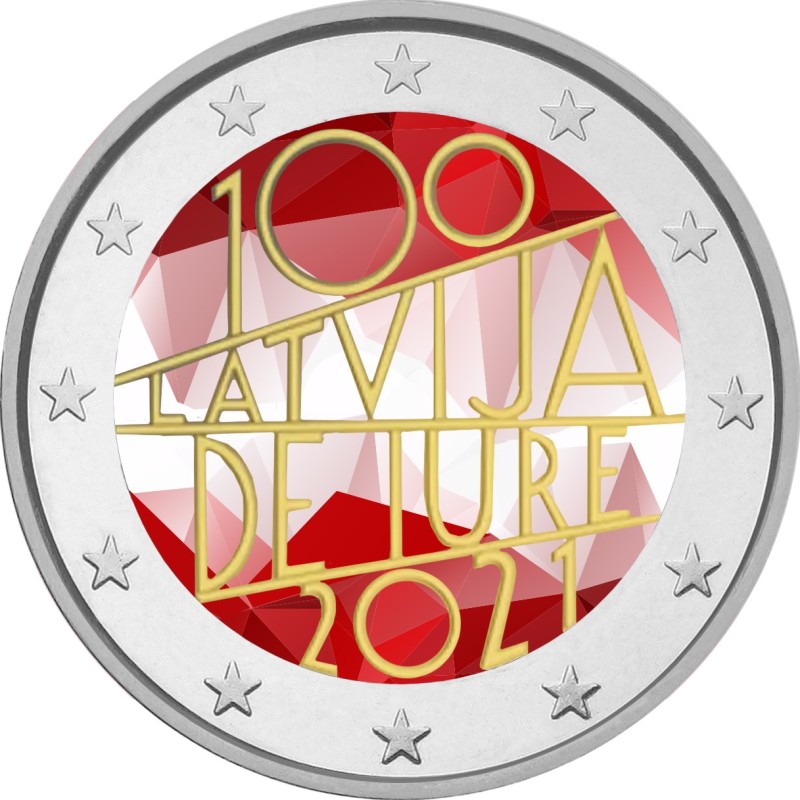 eurocoin eurocoins 2 Euro Latvia 2021 - The 100th anniversary of La...