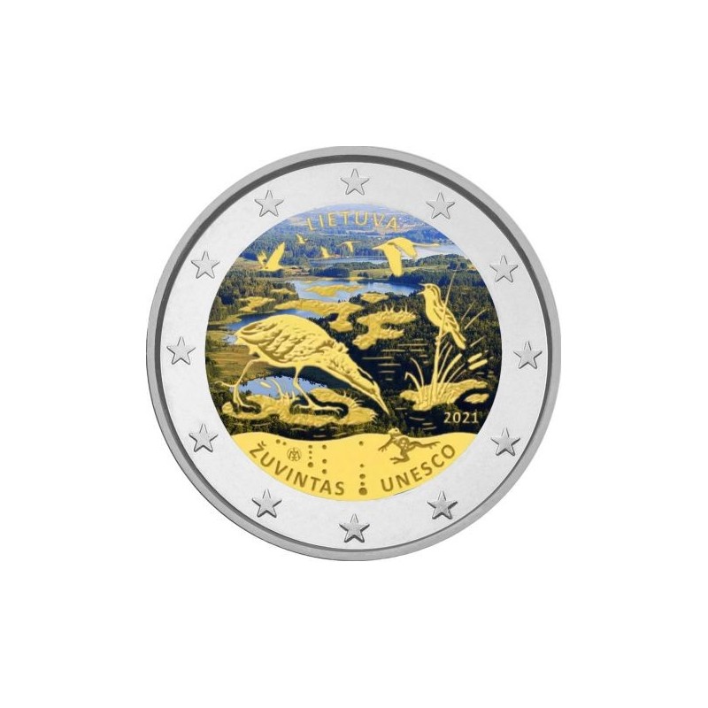 eurocoin eurocoins 2 Euro Litva 2021 - Žuvintas II. (colored UNC)