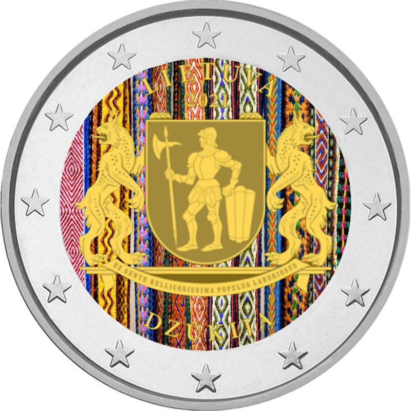 eurocoin eurocoins 2 Euro Litva 2021 - Dzūkija (colored UNC)