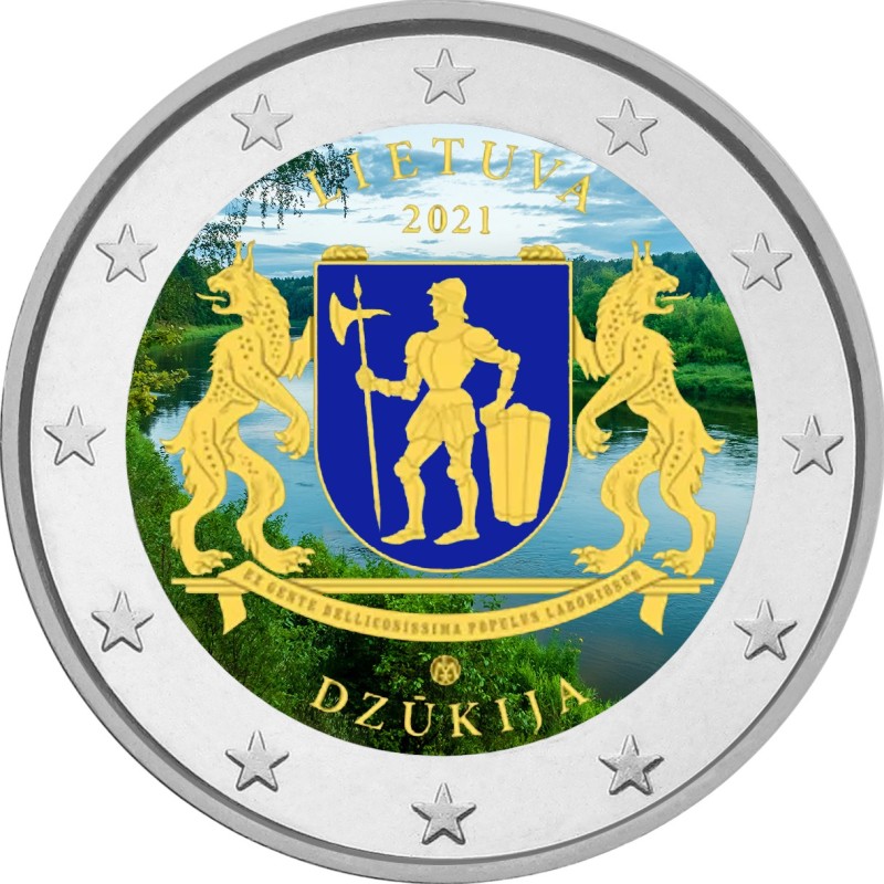 eurocoin eurocoins 2 Euro Litva 2021 - Dzūkija II. (colored UNC)