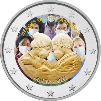 Euromince mince 2 Euro Malta 2021 - Hrdinovia pandémie II. (farebná...
