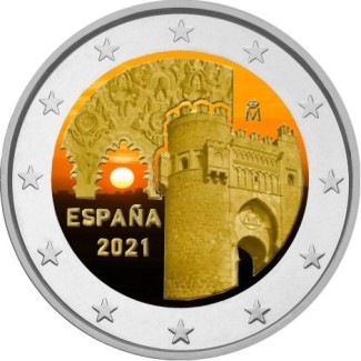euroerme érme 2 Euro Spanyolország 2021 - Toledo II. (színezett UNC)