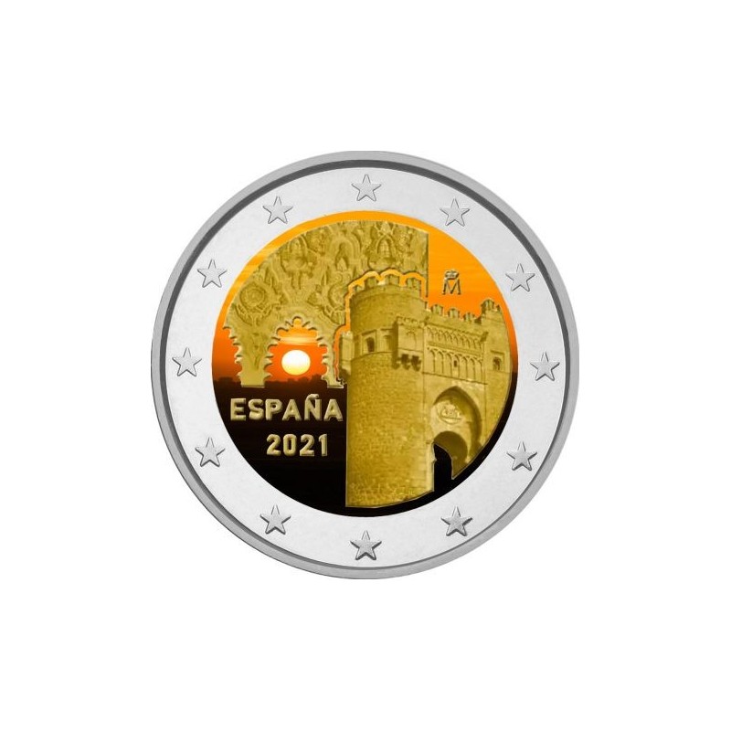 euroerme érme 2 Euro Spanyolország 2021 - Toledo II. (színezett UNC)