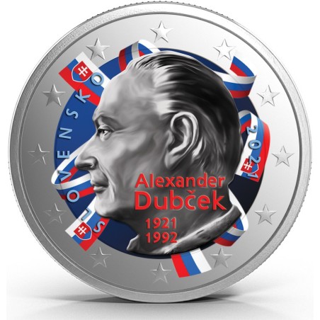 euroerme érme 2 Euro Szlovákia 2021 - Alexander Dubček VI. (színeze...
