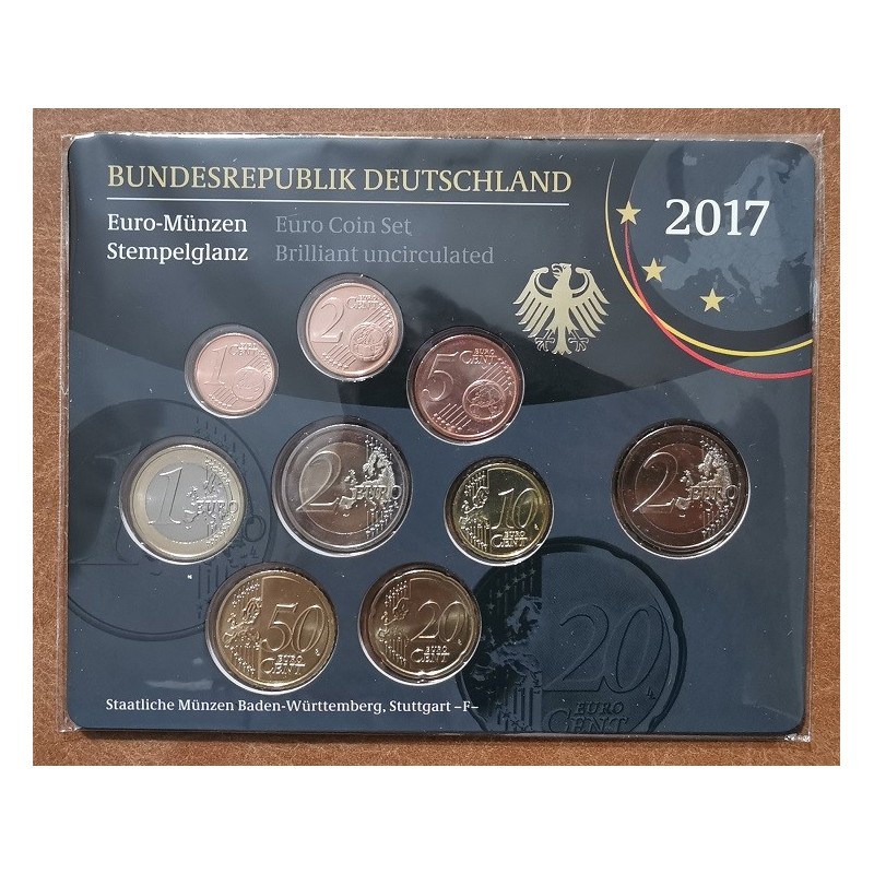 eurocoin eurocoins Germany 2017 \\"F\\" set of 9 eurocoins (BU)