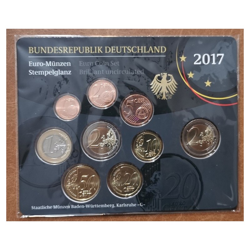 eurocoin eurocoins Germany 2017 \\"G\\" set of 9 eurocoins (BU)
