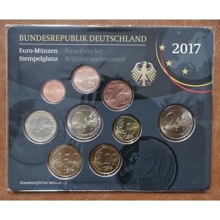 Euromince mince Nemecko 2017 \\"J\\" sada 9 euromincí (BU)