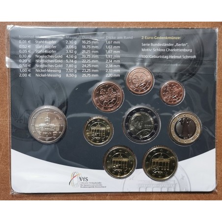 eurocoin eurocoins Germany 2018 \\"F\\" set of 9 eurocoins (BU)