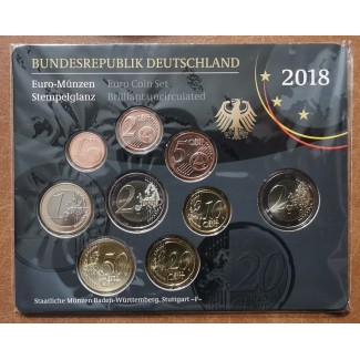 eurocoin eurocoins Germany 2018 \\"F\\" set of 9 eurocoins (BU)