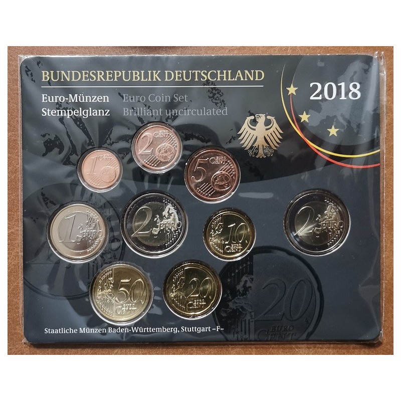 eurocoin eurocoins Germany 2018 \\"F\\" set of 9 eurocoins (BU)
