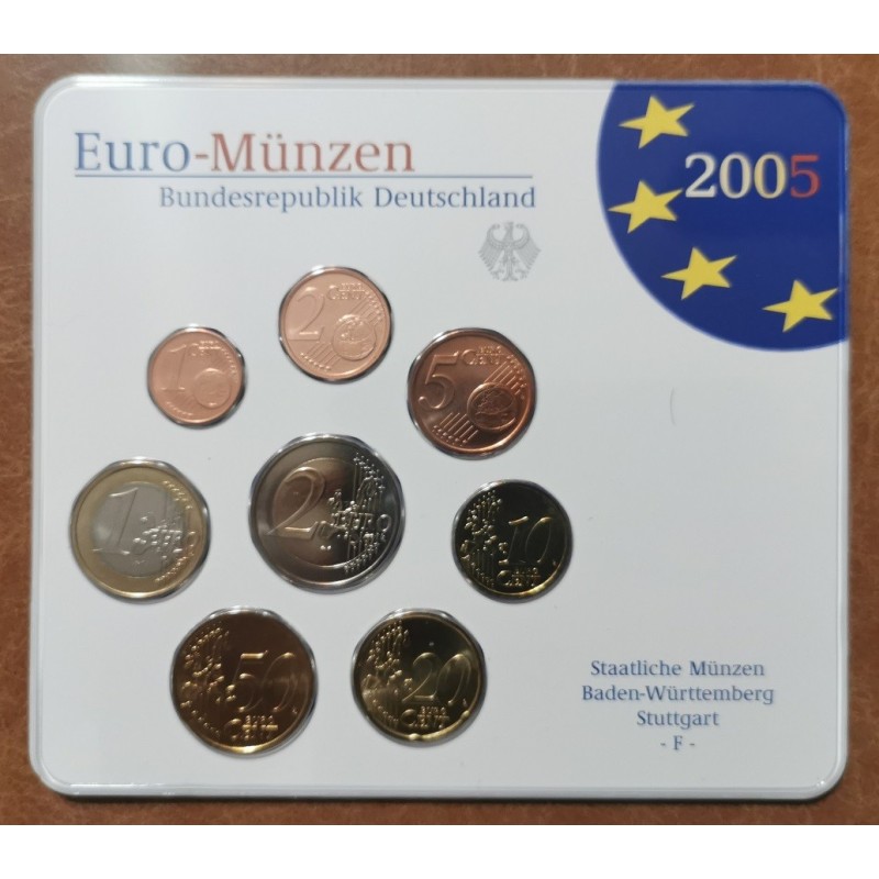 Euromince mince Nemecko 2005 \\"F\\" sada 8 euromincí (BU)