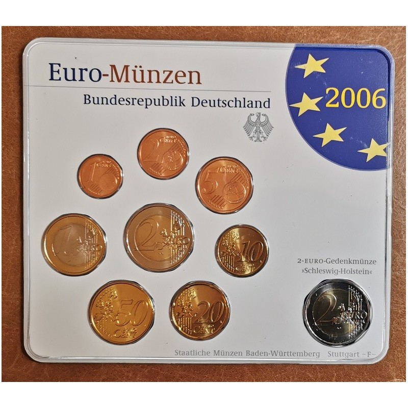 Euromince mince Nemecko 2006 \\"F\\" sada 9 euromincí (BU)