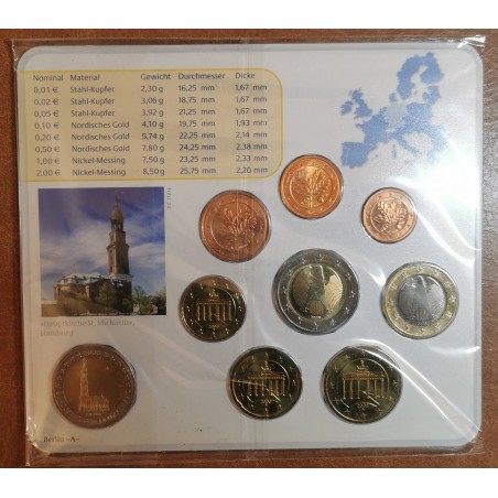 eurocoin eurocoins Germany 2008 \\"A\\" set of 9 eurocoins (BU)