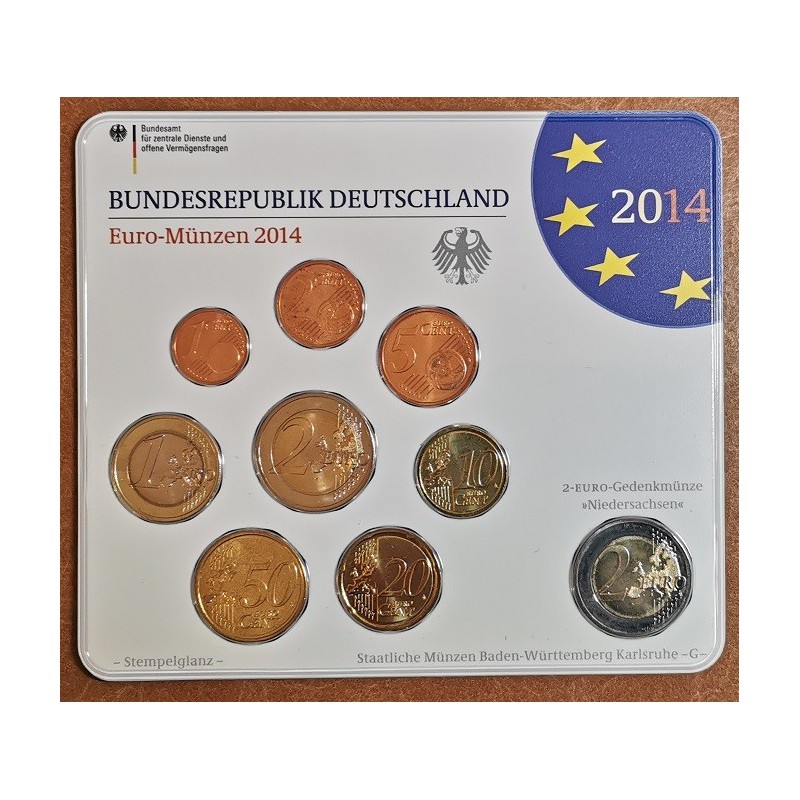 Euromince mince Nemecko 2014 \\"G\\" sada 9 euromincí (BU)